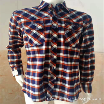 Cotton Twill Yarn-dyed Brushed Western Cowboy Checked Shirts